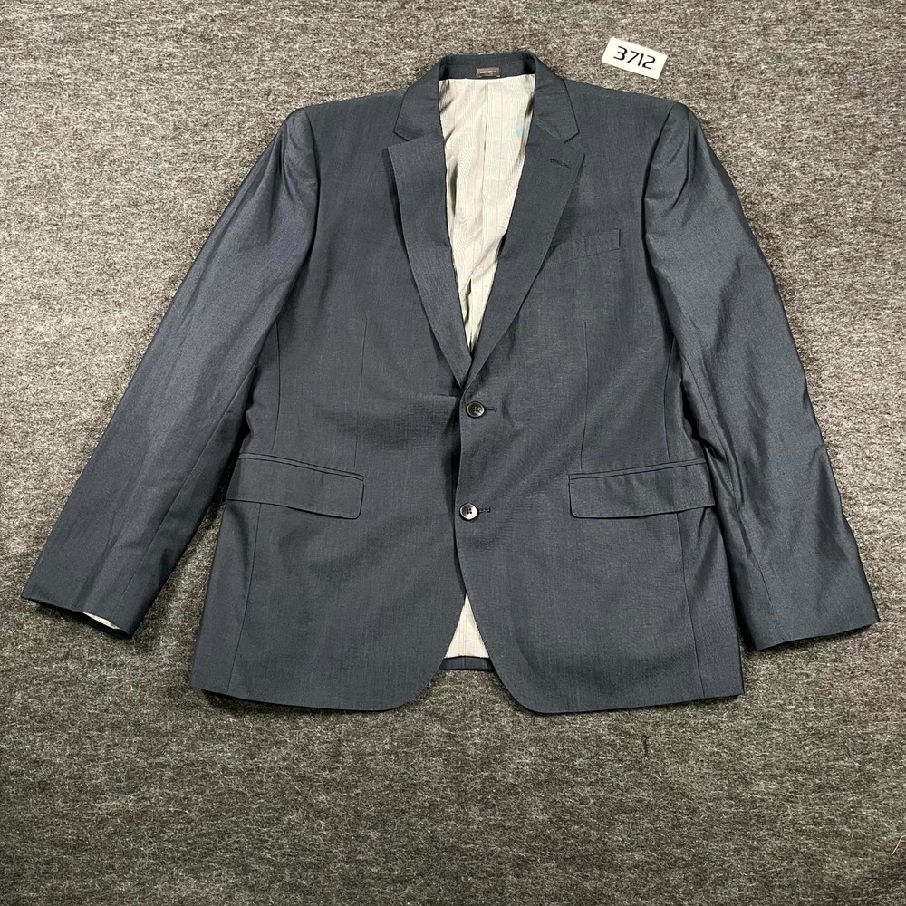 J.Ferrar Blazer Jacket Mens 44R Navy Blue Lined‎ Notch Lapel Single Breasted
